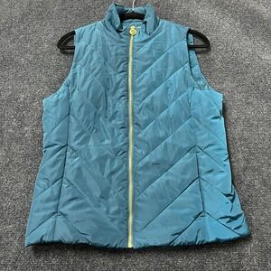 Michael Michael Kors Vest Womens Small Blue Quilted Puffer Full Zip Warm